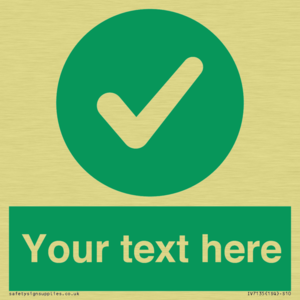 Custom green background, green circle with tick